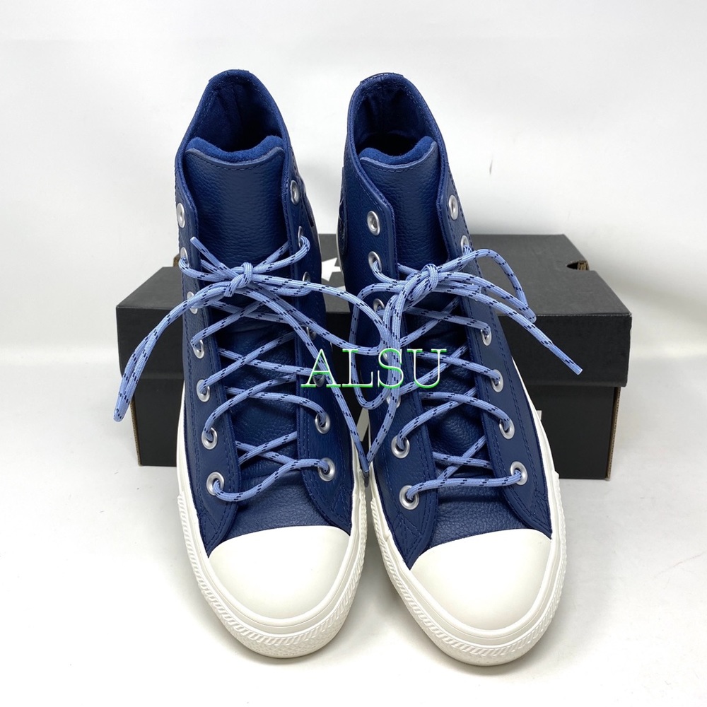 Converse Ctas High Top Leather Navy Women Sneakers - Picture 4 of 11